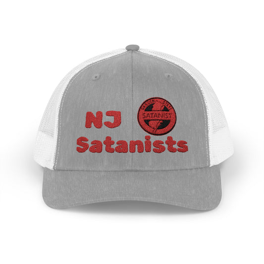 NJ Satanists Snapback Trucker Cap, Unique Gift, Fashion Statement, Alternative Style, Funny Cap