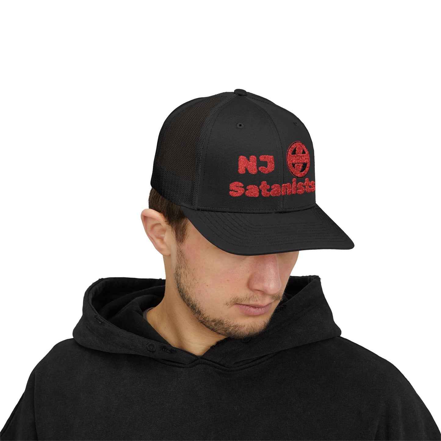 NJ Satanists Snapback Trucker Cap, Unique Gift, Fashion Statement, Alternative Style, Funny Cap