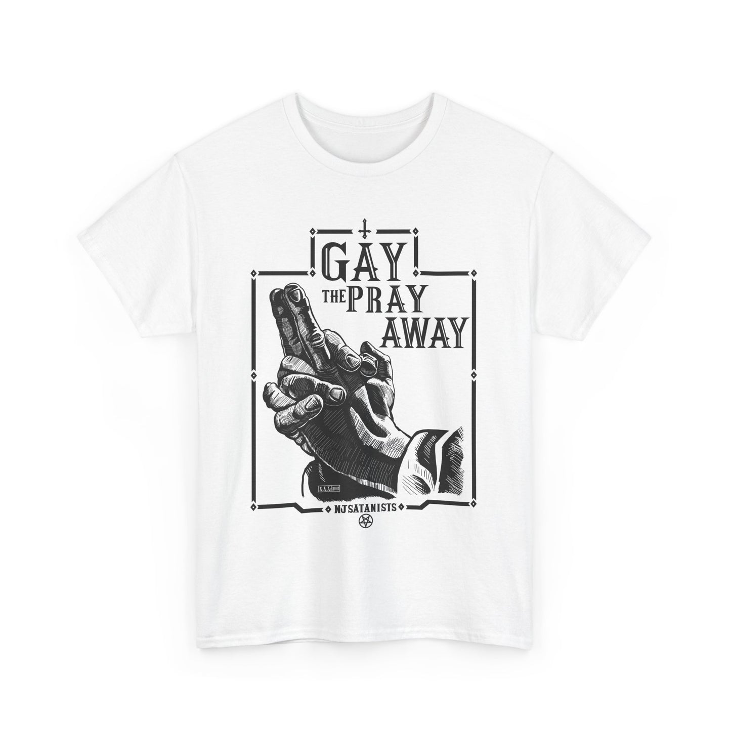 Unisex Heavy Cotton Tee with 'Gay, The Pray Away' Graphic - LGBTQ+ Pride Shirt, Gift for Friends, Casual Wear, Statement Tee, Great [...]